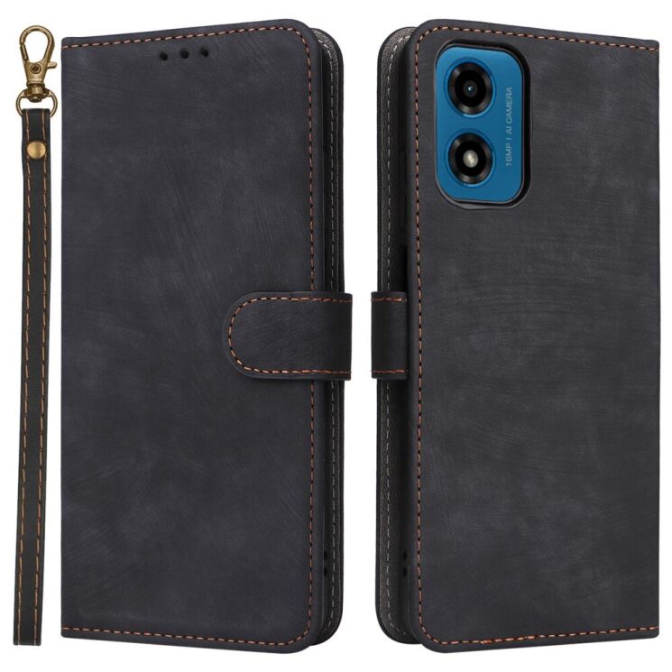 Чехол-книжка Deexe Delta Book для Motorola Moto G24 / G24 Power / G04 / G04s / E14 - Black: фото 1 из 8