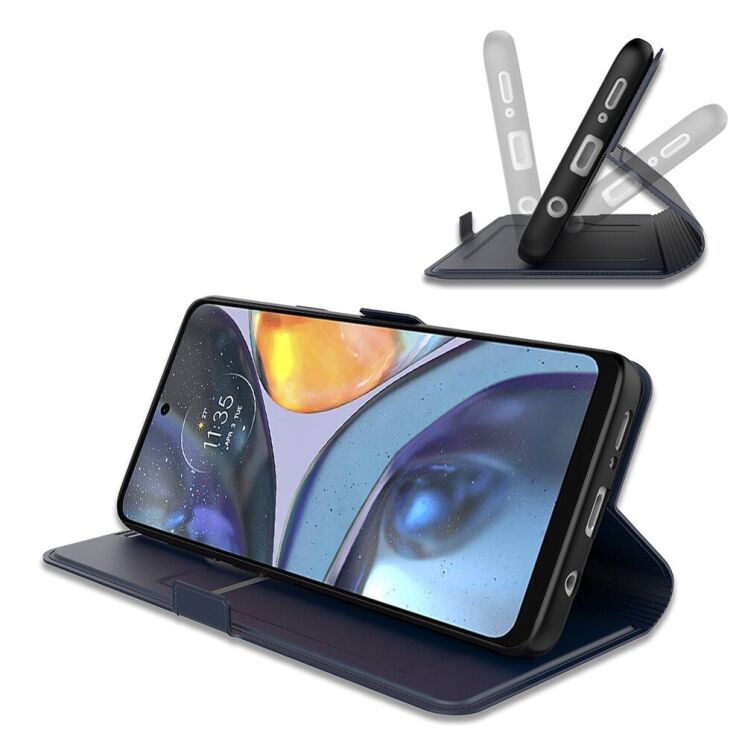 Чехол-книжка Deexe Faro Wallet для Motorola Moto G60 - Blue: фото 3 из 8