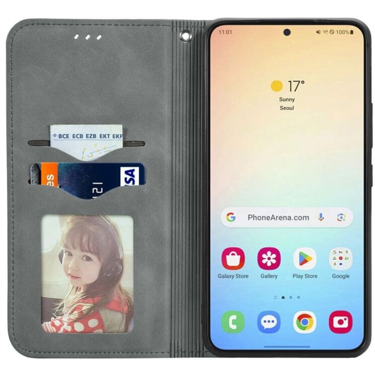 Чохол-книжка Deexe Wallet Case для Samsung Galaxy S25 (S931) - Grey: фото 4 з 8