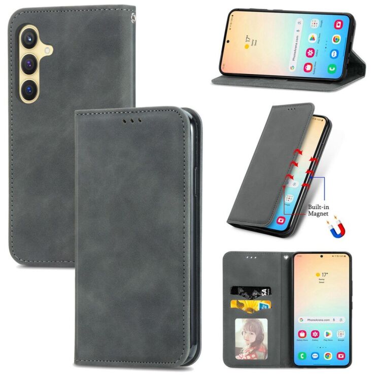 Чохол-книжка Deexe Wallet Case для Samsung Galaxy S25 (S931) - Grey: фото 1 з 8