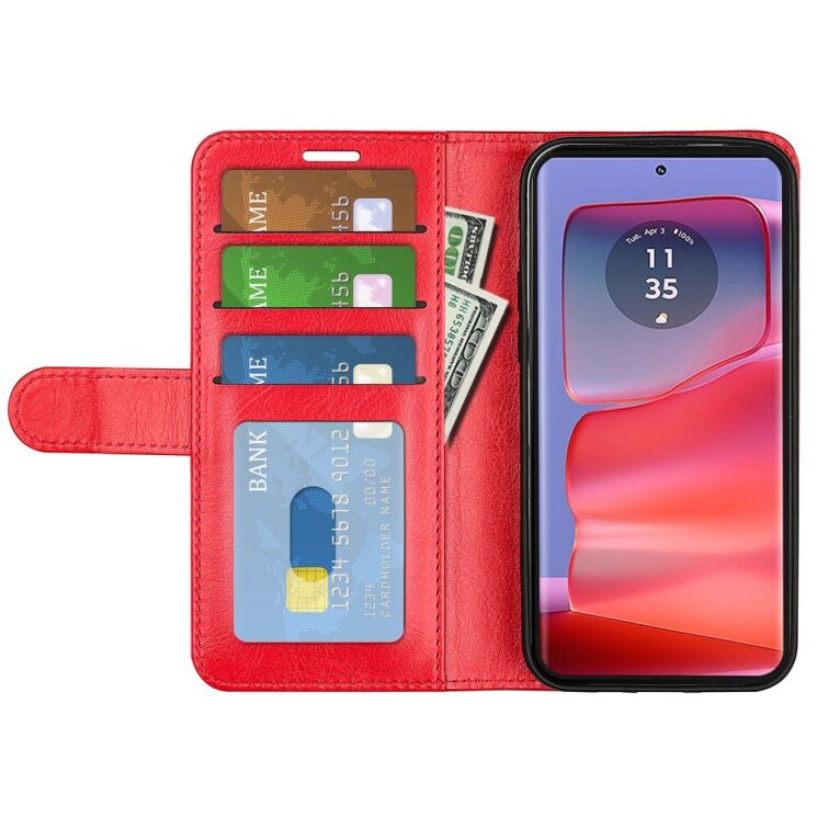 Чехол-книжка Deexe Wallet Style для Motorola Edge 50 Pro - Red: фото 2 из 6