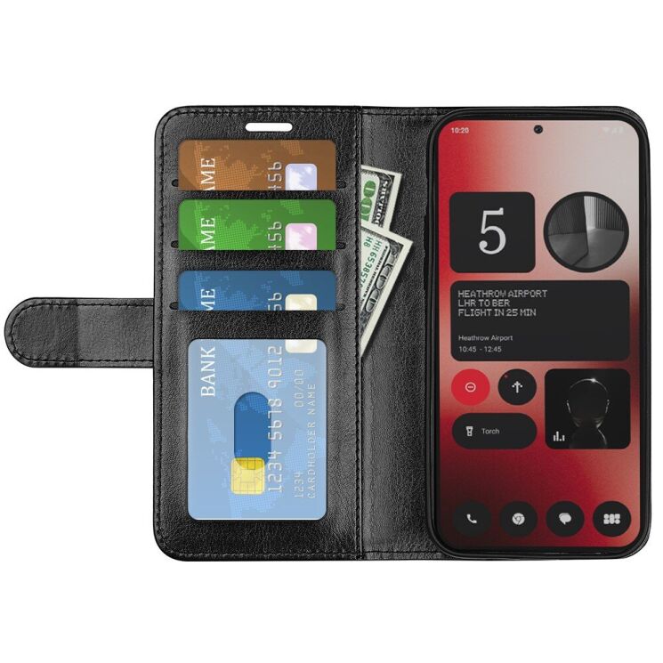 Чехол-книжка Deexe Wallet Style для Nothing Phone (2a) / Phone (2a) Plus - Black: фото 2 из 7