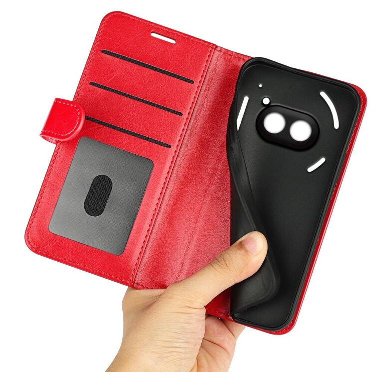 Чехол-книжка Deexe Wallet Style для Nothing Phone (2a) / Phone (2a) Plus - Red: фото 6 из 6