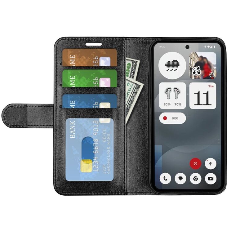 Чехол-книжка Deexe Wallet Style для Nothing Phone (3a) - Black: фото 2 из 6