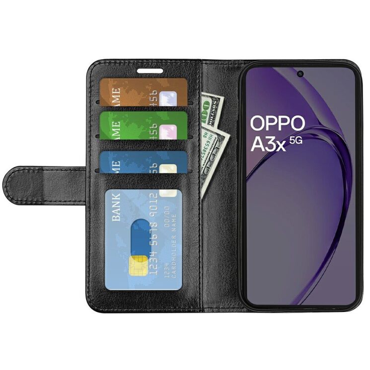 Чехол-книжка Deexe Wallet Style для OPPO A3x / A3 / A40m - Black: фото 2 из 9