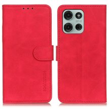 Чехол-книжка KHAZNEH Retro Wallet для Motorola Moto G75 - Red: фото 1 из 8