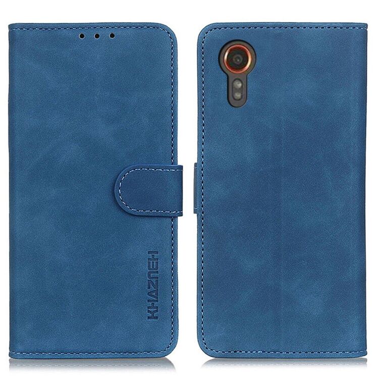 Чехол-книжка KHAZNEH Retro Wallet для Samsung Galaxy Xcover 7 (G556) - Blue: фото 1 из 8