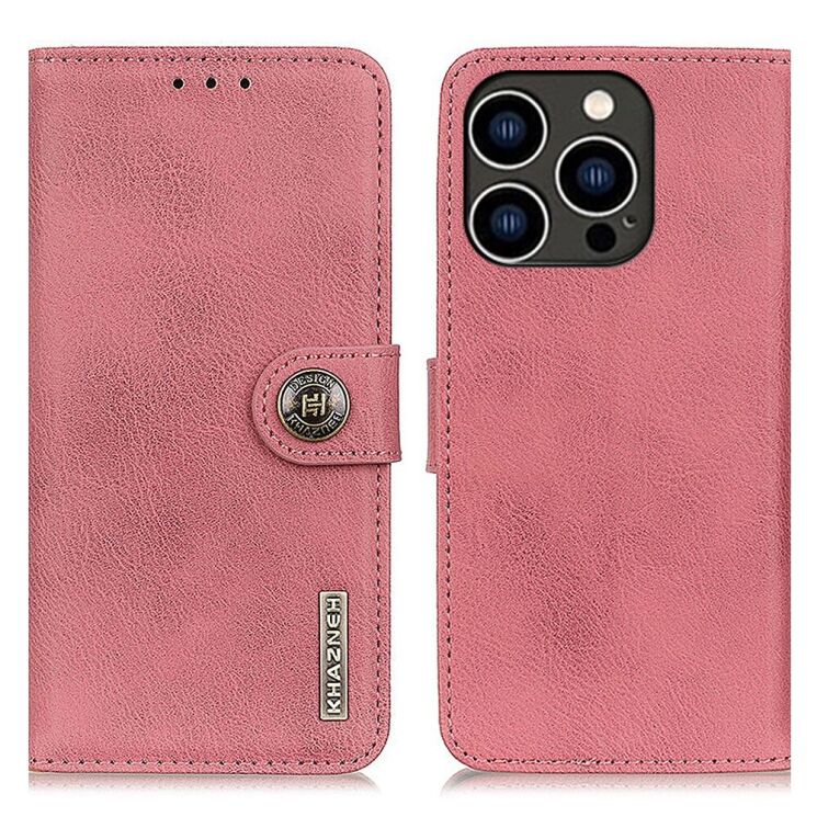 Чехол-книжка KHAZNEH Wallet Cover для Apple iPhone 15 Pro - Pink: фото 1 из 9