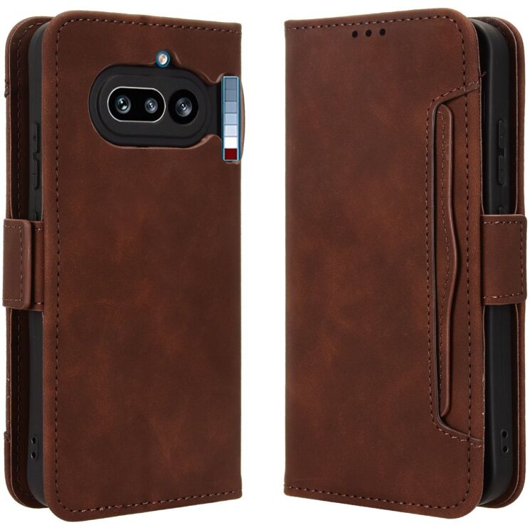 Чохол-книжка з кишеньками Deexe Wallet Stand для Nothing Phone (4a) - Brown (411309Z) Чохол-книжка з кишеньками Deexe Wallet Stand для Nothing Phone (4a) - Brown: фото 1 з 8