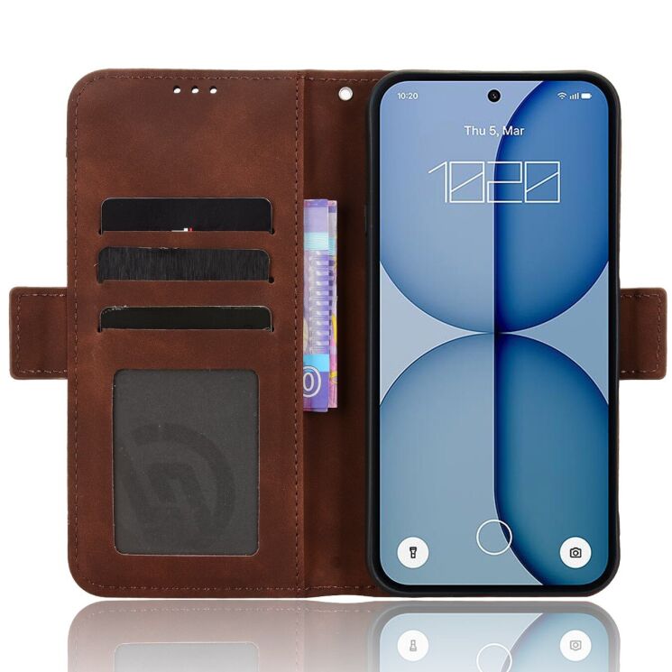 Чохол-книжка з кишеньками Deexe Wallet Stand для Nothing Phone (4a) - Brown (411309Z) Чохол-книжка з кишеньками Deexe Wallet Stand для Nothing Phone (4a) - Brown: фото 5 з 8