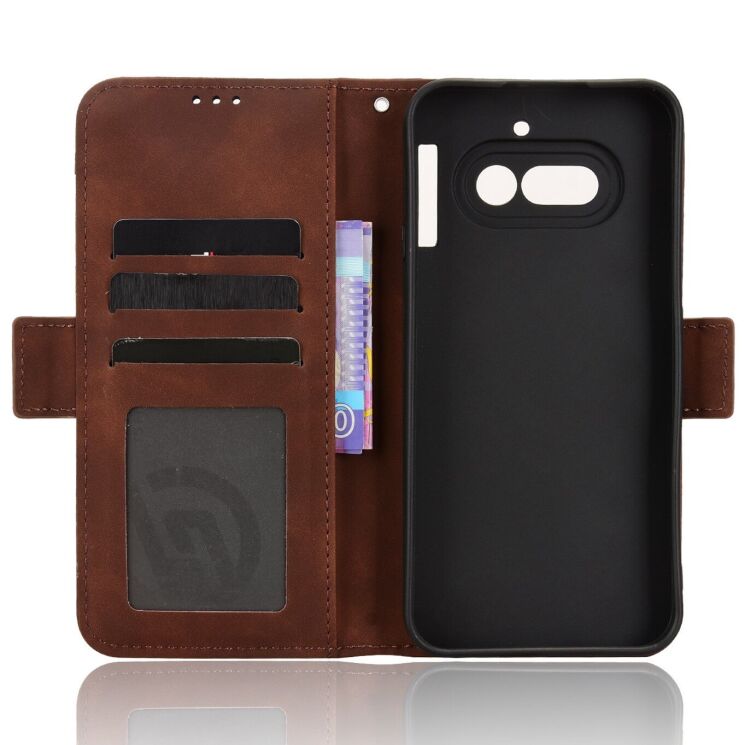 Чохол-книжка з кишеньками Deexe Wallet Stand для Nothing Phone (4a) - Brown (411309Z) Чохол-книжка з кишеньками Deexe Wallet Stand для Nothing Phone (4a) - Brown: фото 4 з 8