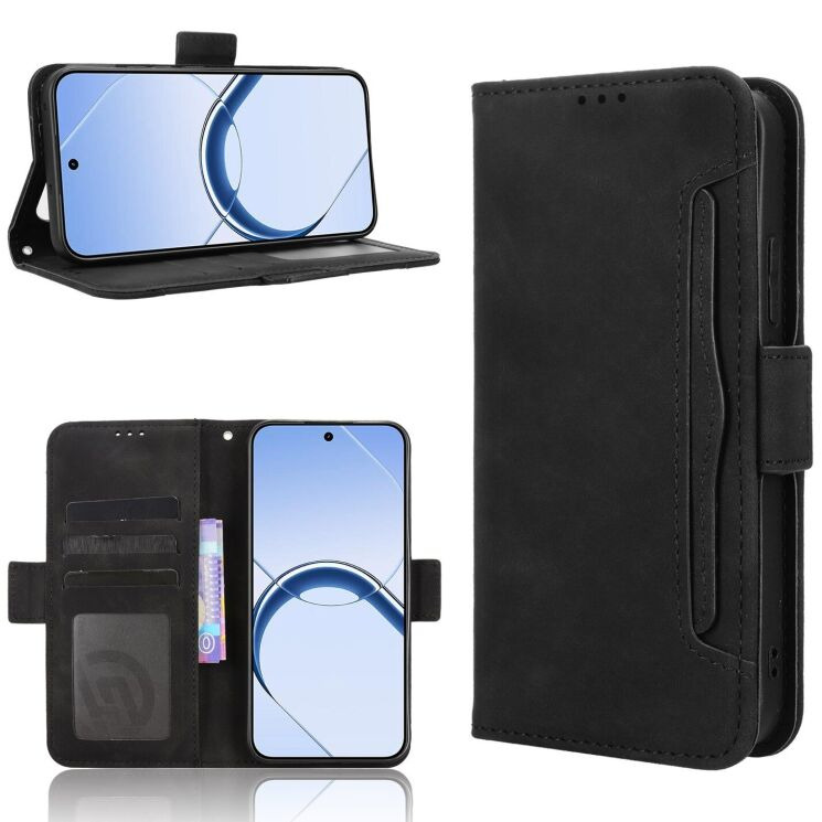 Чохол-книжка з кишеньками Deexe Wallet Stand для Realme 16 - Black: фото 8 з 15