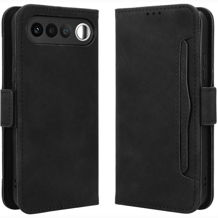 Чохол-книжка з кишеньками Deexe Wallet Stand для Realme 16 - Black: фото 1 з 15