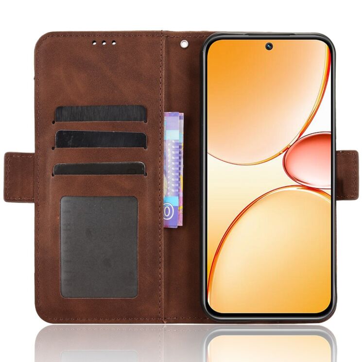 Чехол-книжка с карманами Deexe Wallet Stand для Realme C85 Pro - Brown (403901Z) Чехол-книжка с карманами Deexe Wallet Stand для Realme C85 Pro - Brown: фото 4 из 15