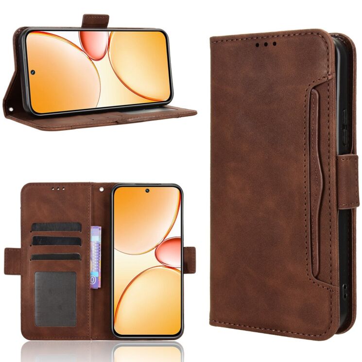 Чехол-книжка с карманами Deexe Wallet Stand для Realme C85 Pro - Brown (403901Z) Чехол-книжка с карманами Deexe Wallet Stand для Realme C85 Pro - Brown: фото 7 из 15