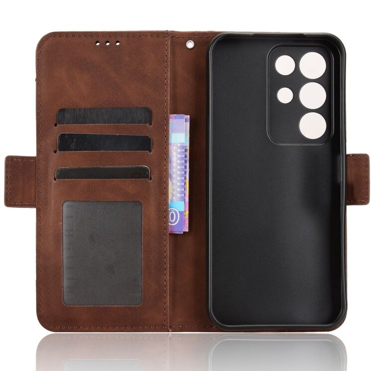 Чехол-книжка с карманами Deexe Wallet Stand для Realme C85 Pro - Brown (403901Z) Чехол-книжка с карманами Deexe Wallet Stand для Realme C85 Pro - Brown: фото 3 из 15