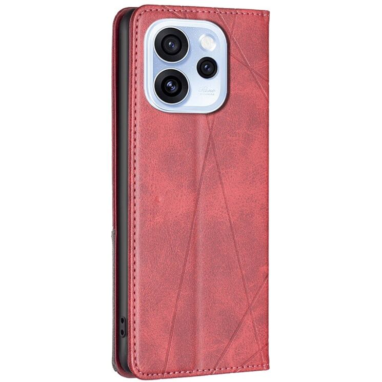 Чехол-книжка с карманами UniCase Geometric Pattern для OPPO Reno 15 F/FS - Red: фото 3 из 10