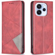 Чехол-книжка с карманами UniCase Geometric Pattern для OPPO Reno 15 F/FS - Red: фото 1 из 10
