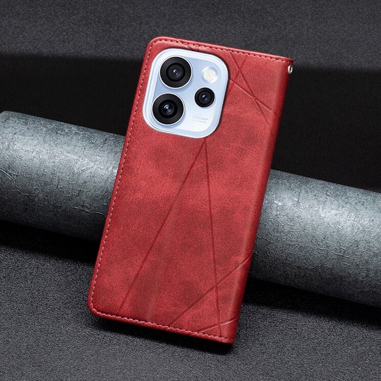 Чехол-книжка с карманами UniCase Geometric Pattern для OPPO Reno 15 F/FS - Red: фото 6 из 10