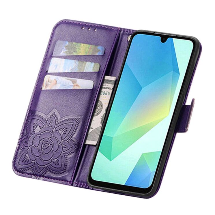 Чехол-книжка с рисунком UniCase Butterfly Pattern для Samsung Galaxy A37 (A376) - Dark Purple: фото 2 из 10