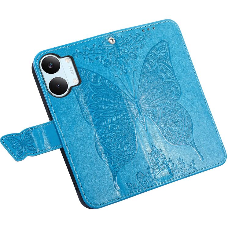 Чехол-книжка с рисунком UniCase Butterfly Pattern для Xiaomi Poco X8 Pro Max - Blue: фото 3 из 10