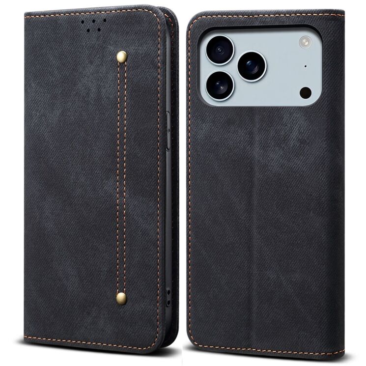 Чехол-книжка UniCase Jeans Wallet для Apple iPhone 17 Pro Max - Black: фото 1 из 6