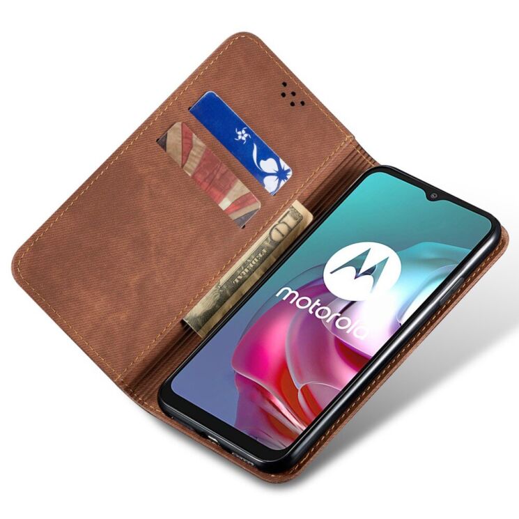 Чохол-книжка UniCase Jeans Wallet для Motorola G55 - Coffee: фото 2 з 6
