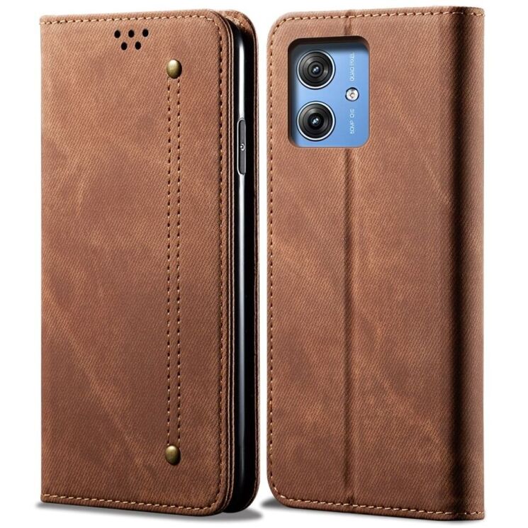 Чохол-книжка UniCase Jeans Wallet для Motorola G55 - Coffee: фото 1 з 6