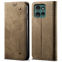 Чехол-книжка UniCase Jeans Wallet для Motorola Moto G75 - Khaki: фото 1 из 6