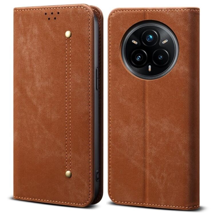 Чохол-книжка UniCase Jeans Wallet для Realme 14 Pro Plus - Coffee: фото 1 з 7