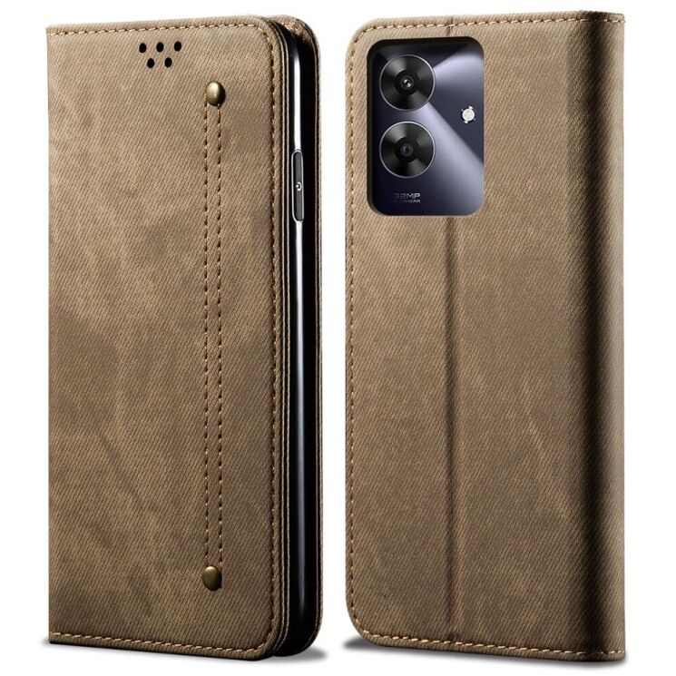 Чохол-книжка UniCase Jeans Wallet для Realme C63 / Note 60 - Khaki: фото 1 з 6