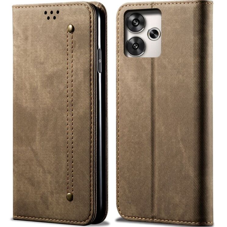 Чохол-книжка UniCase Jeans Wallet для Xiaomi Poco F6 - Khaki: фото 1 з 6