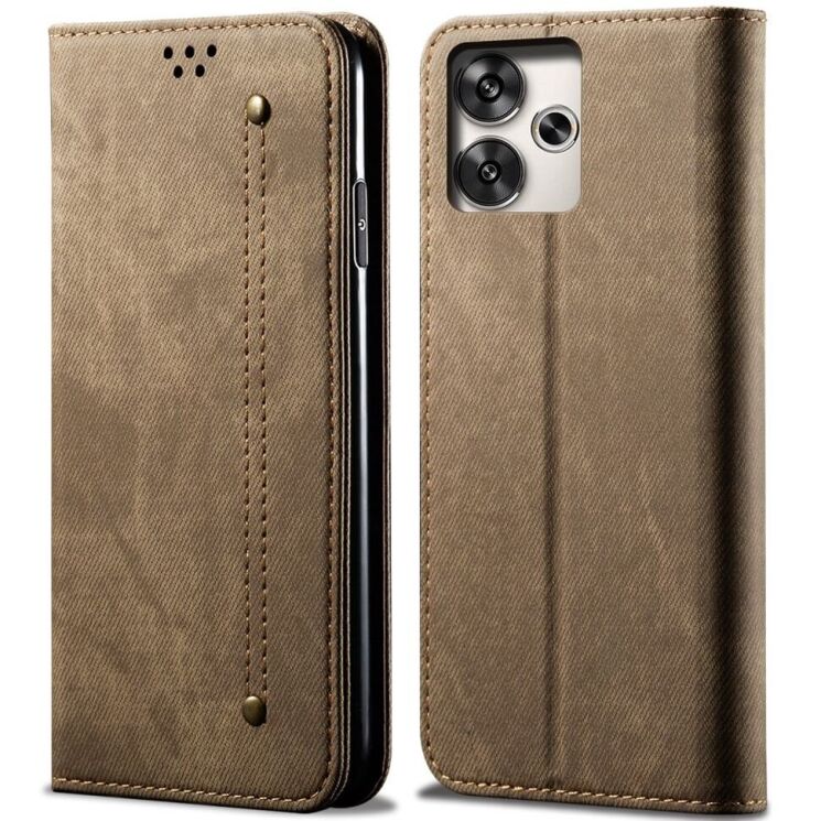 Чехол-книжка UniCase Jeans Wallet для Xiaomi Redmi 13 - Khaki: фото 1 из 6