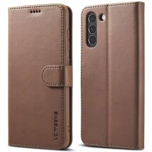 Чехол LC.IMEEKE Wallet Case для Samsung Galaxy S21 FE (G990) - Coffee: фото 1 из 10