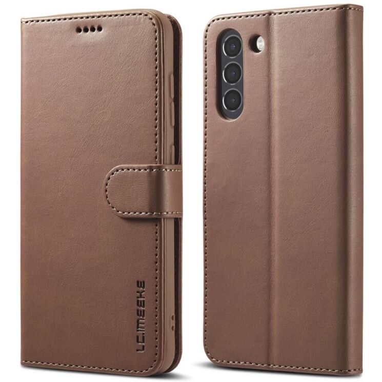 Чехол LC.IMEEKE Wallet Case для Samsung Galaxy S21 FE (G990) - Coffee: фото 1 из 10