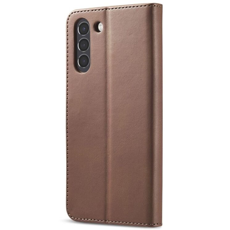 Чехол LC.IMEEKE Wallet Case для Samsung Galaxy S21 FE (G990) - Coffee: фото 3 из 10