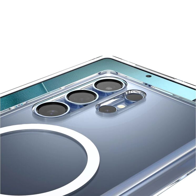 Чохол з підставкою Spigen Ultra Hybrid S (MagFit) для Samsung Galaxy S25 Ultra (S938) ACS08963 - Clear White: фото 10 з 17