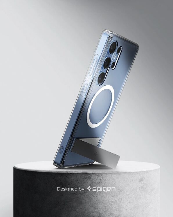 Чохол з підставкою Spigen Ultra Hybrid S (MagFit) для Samsung Galaxy S25 Ultra (S938) ACS08963 - Clear White: фото 12 з 17