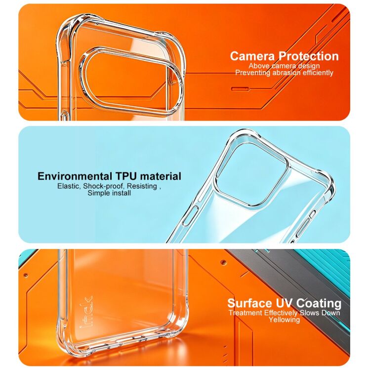 Чехол с усиленными углами IMAK Airbag MAX Case для Google Pixel 11 - Transparent: фото 7 из 9