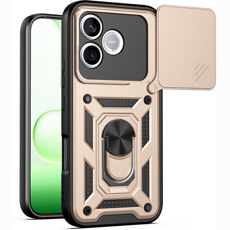Чехол с защитой камеры Deexe Armor Shield для Honor 600 Lite - Gold: фото 1 из 9