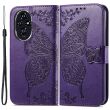 Чохол-книжка з малюнком UniCase Butterfly Pattern для Honor 200 - Dark Purple (364158DV)