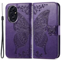 Чехол-книжка с рисунком UniCase Butterfly Pattern для Honor 200 - Dark Purple: фото 1 из 7