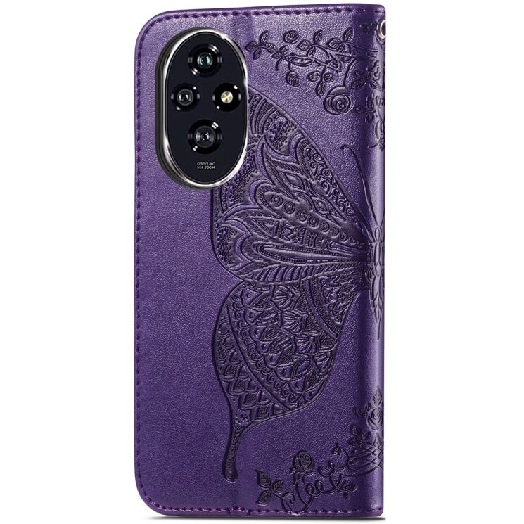 Чохол-книжка з малюнком UniCase Butterfly Pattern для Honor 200 - Dark Purple: фото 5 з 7