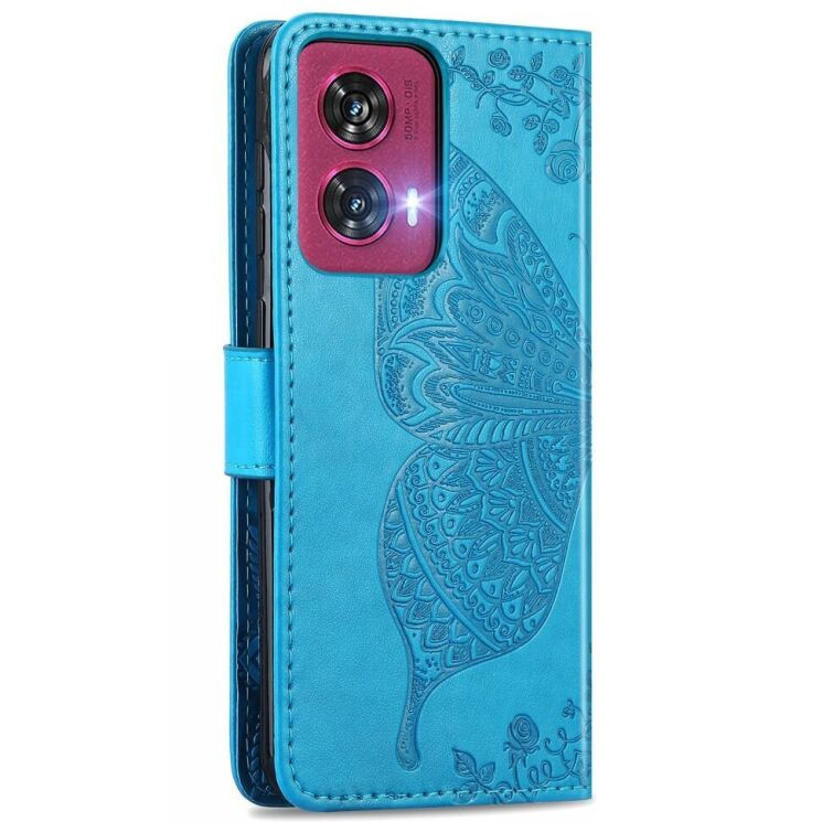 Чехол UniCase Butterfly Pattern для Motorola Edge 50 Fusion - Blue: фото 5 из 8