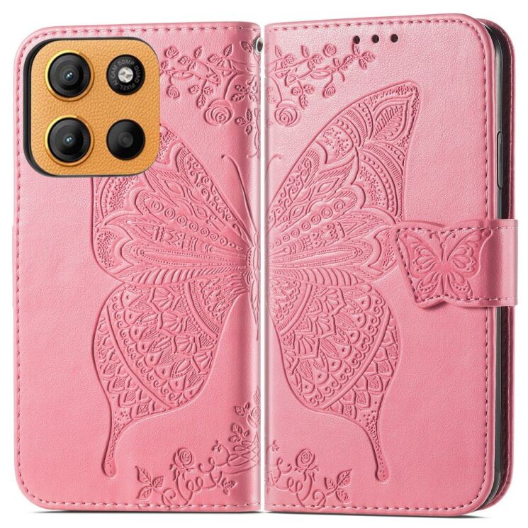 Чехол UniCase Butterfly Pattern для Motorola Moto G15 - Pink: фото 2 из 12