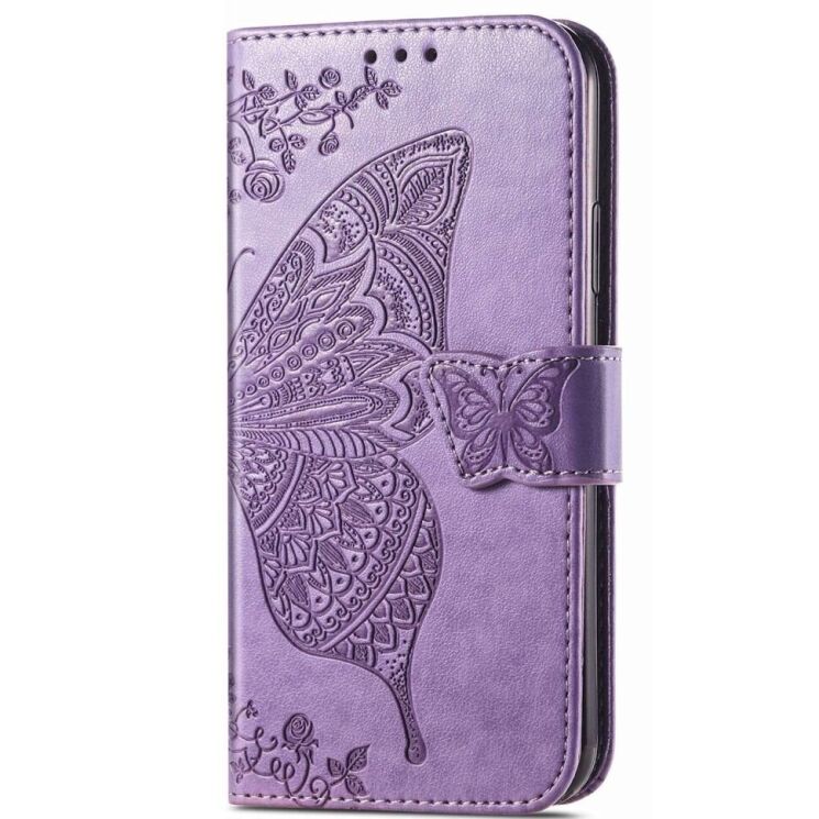 Чехол-книжка с рисунком UniCase Butterfly Pattern для Motorola Moto G52 / G82 - Light Purple: фото 4 из 8