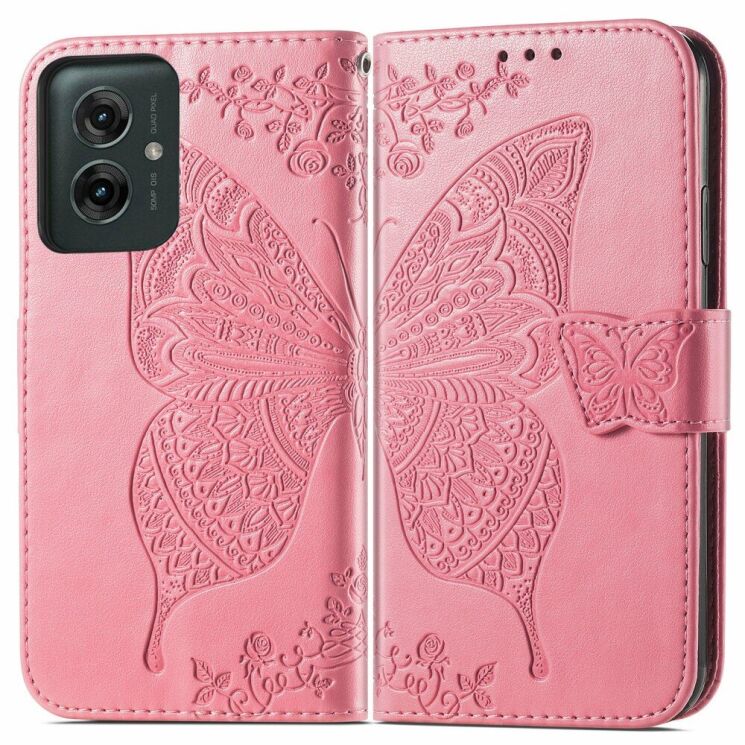 Чехол UniCase Butterfly Pattern для Motorola Moto G55 - Pink: фото 1 из 7