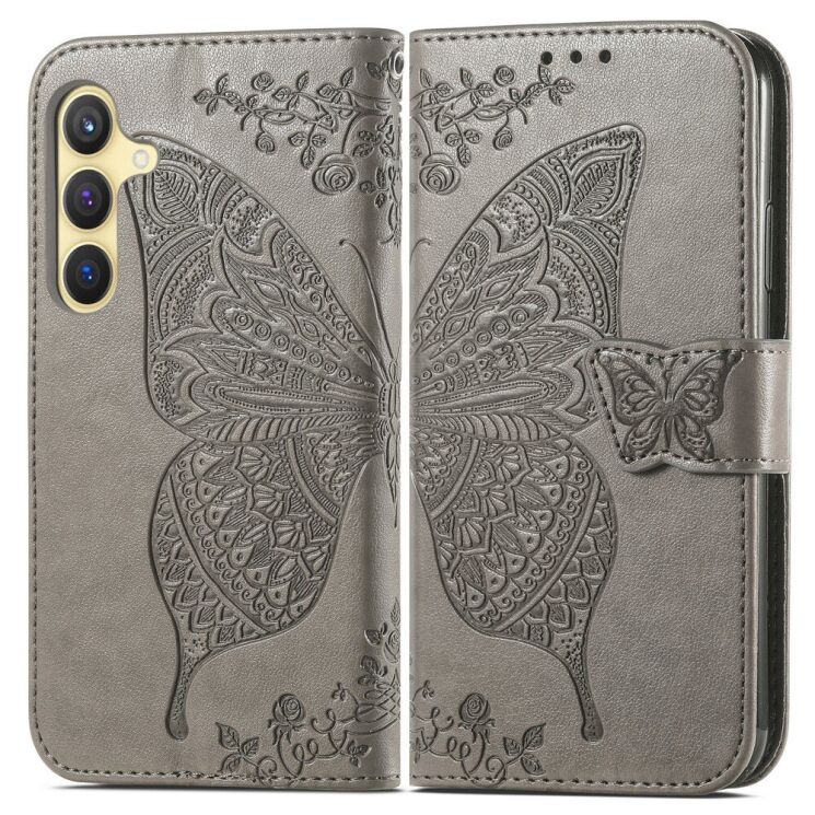 Чехол UniCase Butterfly Pattern для Samsung Galaxy S25 (S931) - Grey: фото 2 из 9