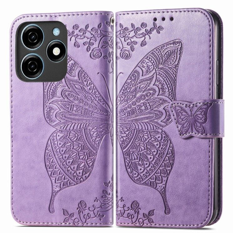 Чохол UniCase Butterfly Pattern для TECNO Spark 20C - Light Purple: фото 1 з 8