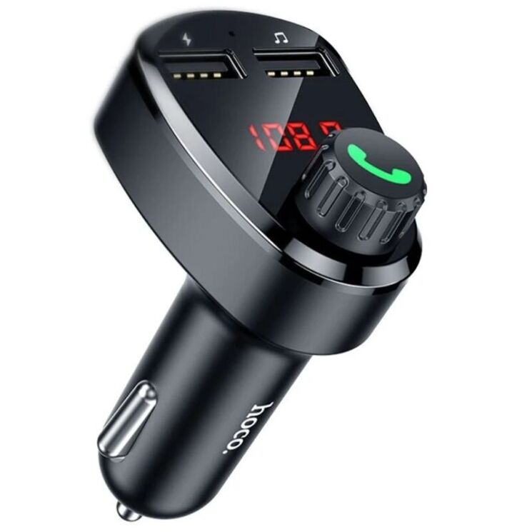 FM модулятор Hoco DE24 QC3.0 (2USB) - Black: фото 3 з 7